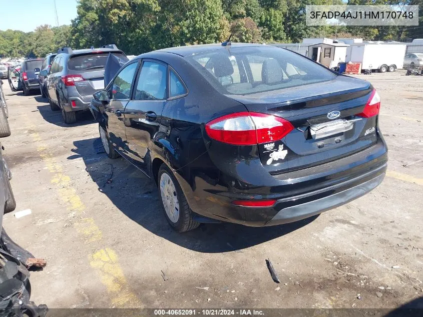 2017 Ford Fiesta S VIN: 3FADP4AJ1HM170748 Lot: 40652091