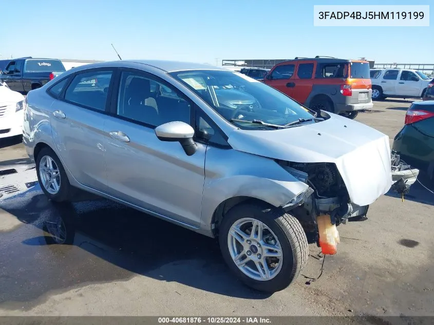 2017 Ford Fiesta Se VIN: 3FADP4BJ5HM119199 Lot: 40681876