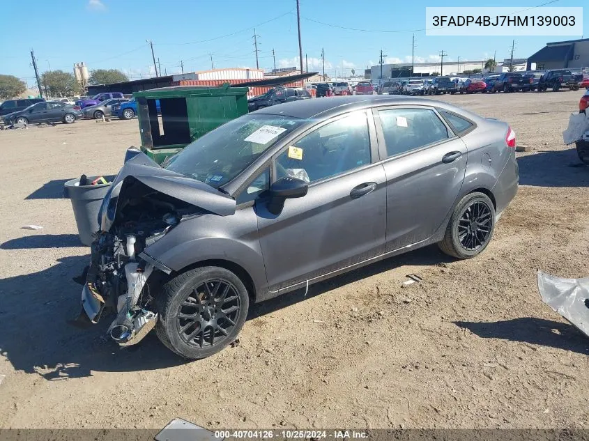 2017 Ford Fiesta Se VIN: 3FADP4BJ7HM139003 Lot: 40704126