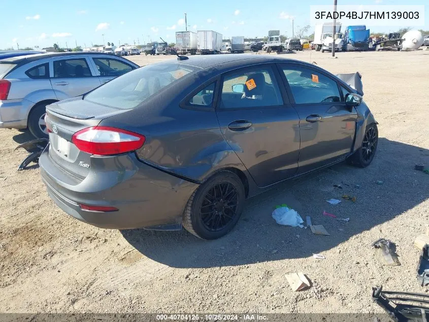 2017 Ford Fiesta Se VIN: 3FADP4BJ7HM139003 Lot: 40704126