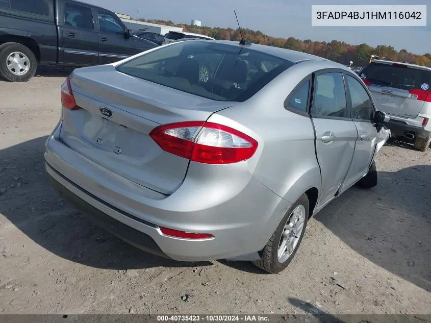 2017 Ford Fiesta Se VIN: 3FADP4BJ1HM116042 Lot: 40735423