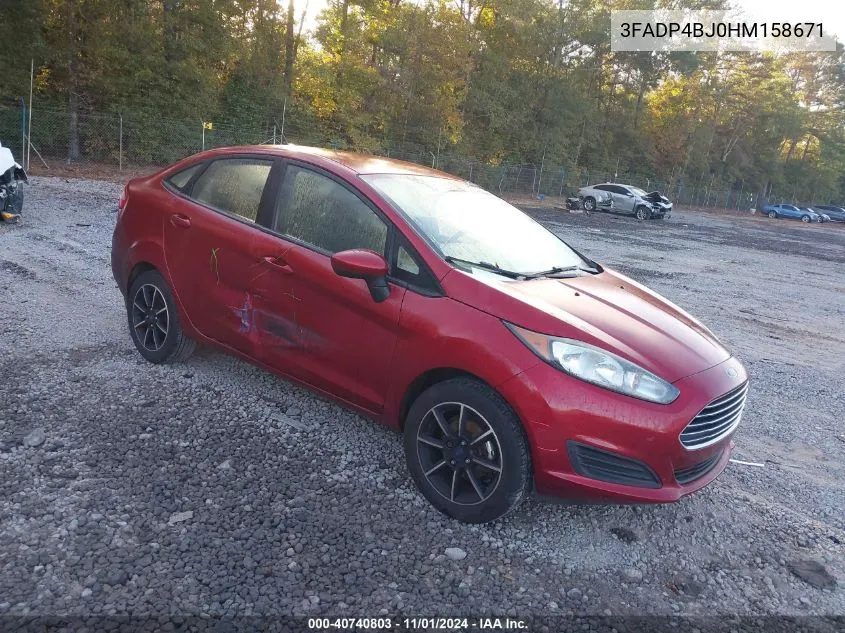 2017 Ford Fiesta Se VIN: 3FADP4BJ0HM158671 Lot: 40740803