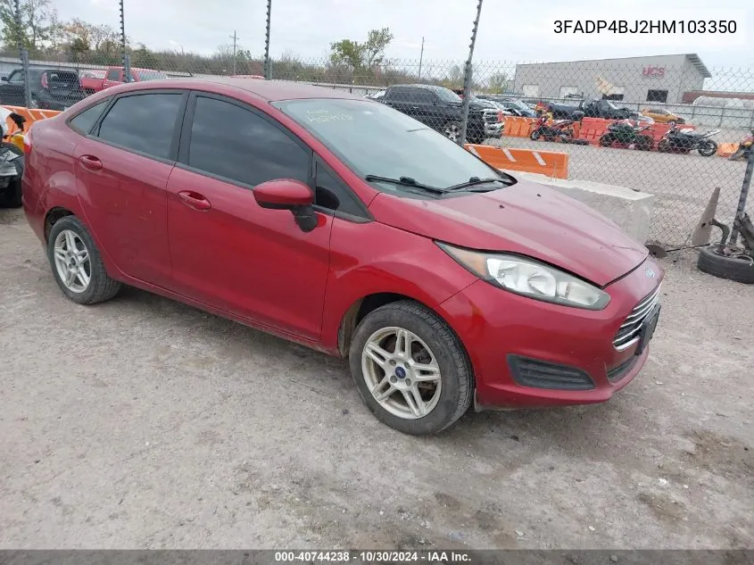 2017 Ford Fiesta Se VIN: 3FADP4BJ2HM103350 Lot: 40744238