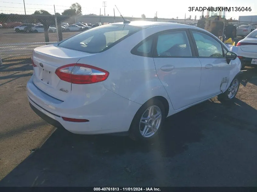 2017 Ford Fiesta Se VIN: 3FADP4BJXHM136046 Lot: 40761813