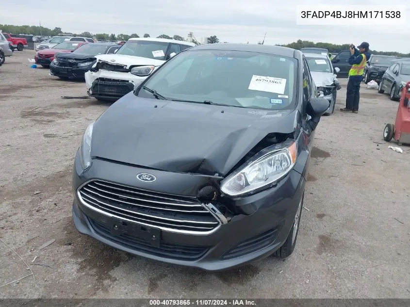 2017 Ford Fiesta Se VIN: 3FADP4BJ8HM171538 Lot: 40793865