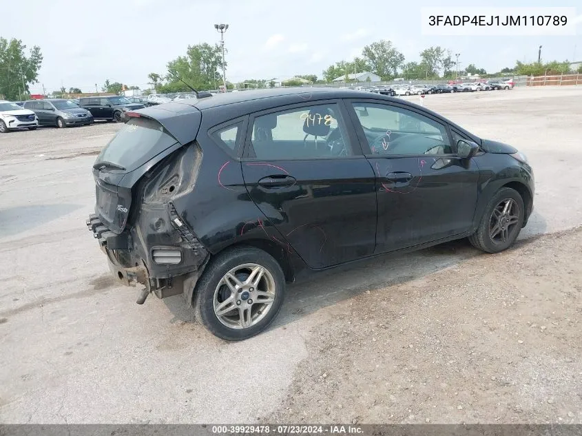 2018 Ford Fiesta Se VIN: 3FADP4EJ1JM110789 Lot: 39929478