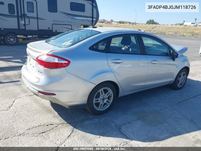 3FADP4BJ0JM118726 2018 Ford Fiesta Se