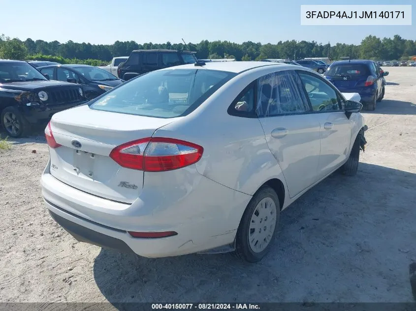 2018 Ford Fiesta S VIN: 3FADP4AJ1JM140171 Lot: 40150077