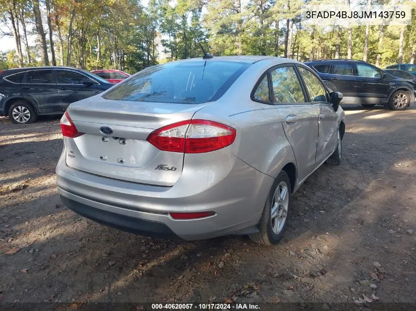 2018 Ford Fiesta Se VIN: 3FADP4BJ8JM143759 Lot: 40620057