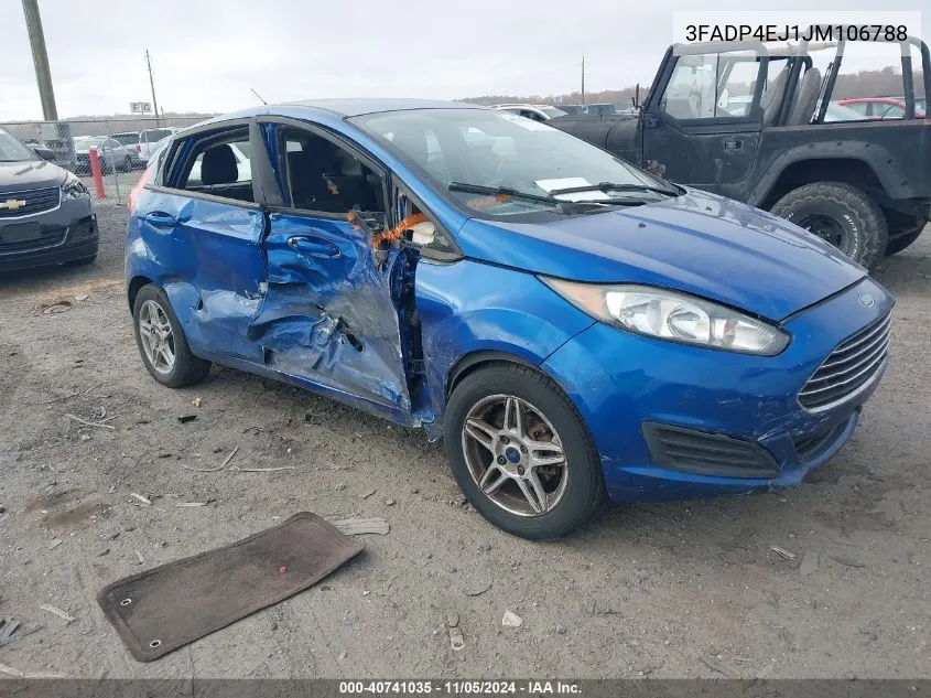 2018 Ford Fiesta Se VIN: 3FADP4EJ1JM106788 Lot: 40741035