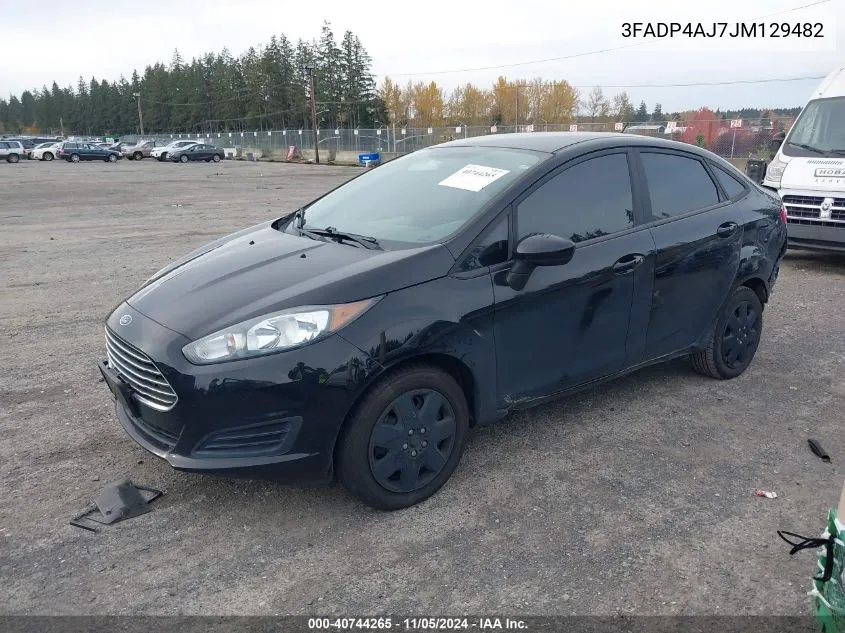 2018 Ford Fiesta S VIN: 3FADP4AJ7JM129482 Lot: 40744265