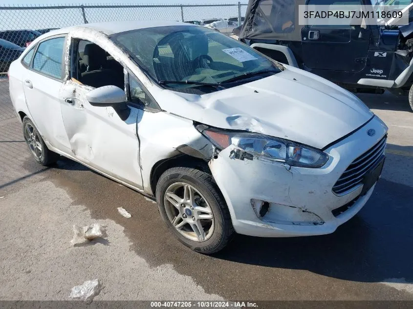 2018 Ford Fiesta Se VIN: 3FADP4BJ7JM118609 Lot: 40747205