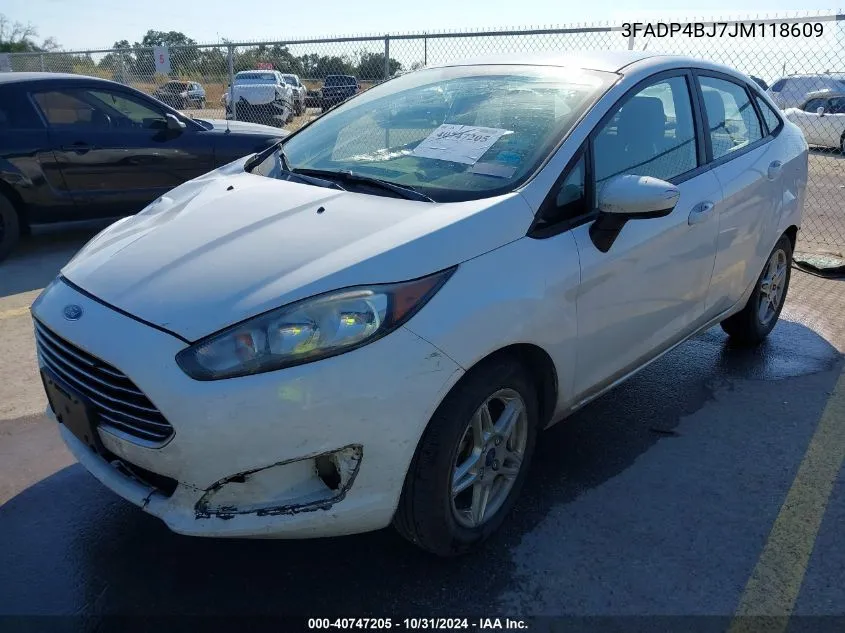 2018 Ford Fiesta Se VIN: 3FADP4BJ7JM118609 Lot: 40747205