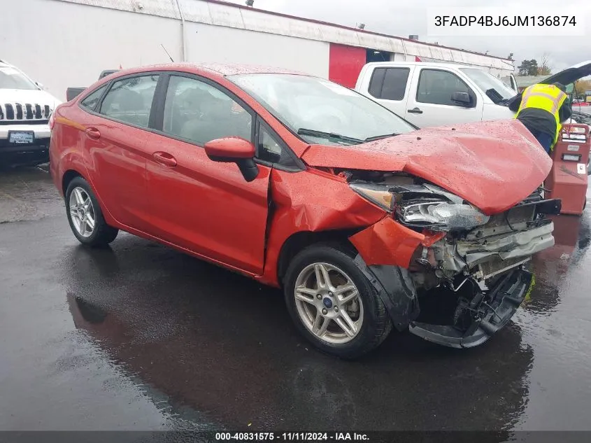 2018 Ford Fiesta Se VIN: 3FADP4BJ6JM136874 Lot: 40831575