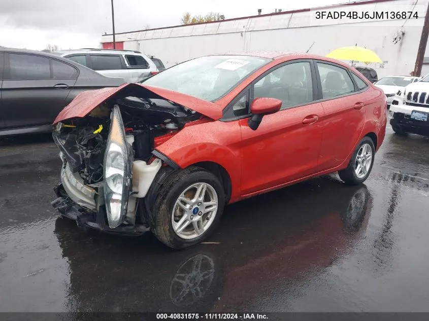 2018 Ford Fiesta Se VIN: 3FADP4BJ6JM136874 Lot: 40831575