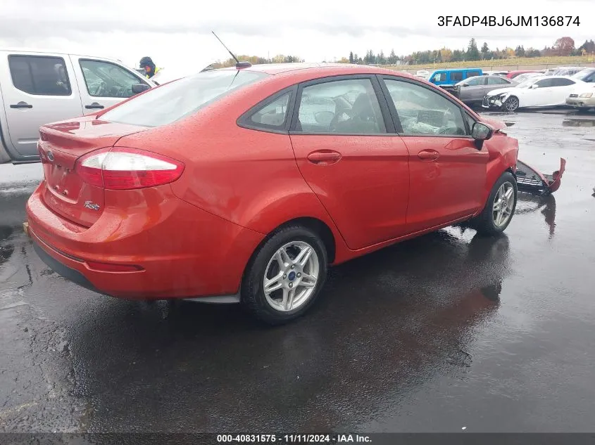 2018 Ford Fiesta Se VIN: 3FADP4BJ6JM136874 Lot: 40831575