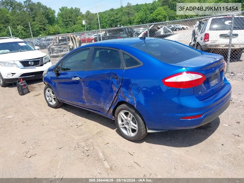 2019 Ford Fiesta Se VIN: 3FADP4BJ9KM115454 Lot: 39444639