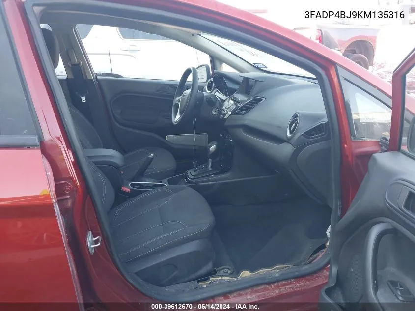 2019 Ford Fiesta Se VIN: 3FADP4BJ9KM135316 Lot: 39612670