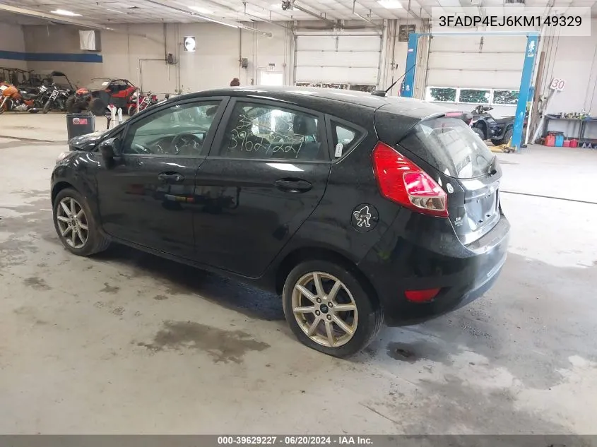 2019 Ford Fiesta Se VIN: 3FADP4EJ6KM149329 Lot: 39629227