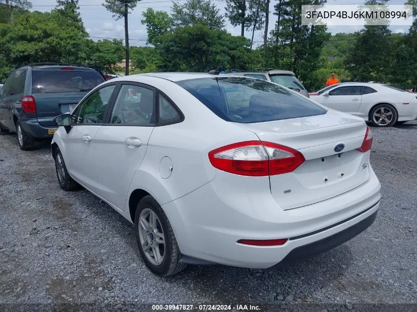 2019 Ford Fiesta Se VIN: 3FADP4BJ6KM108994 Lot: 39947827