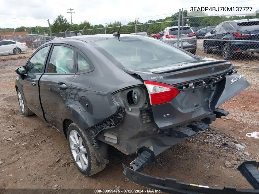 2019 Ford Fiesta Se VIN: 3FADP4BJ7KM137727 Lot: 39959475