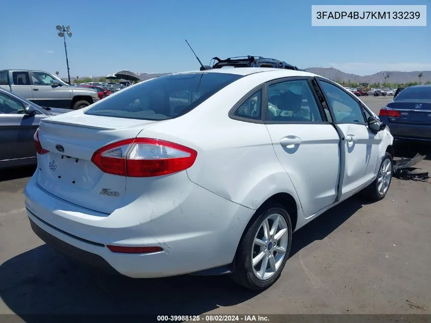 2019 Ford Fiesta Se VIN: 3FADP4BJ7KM133239 Lot: 39988125