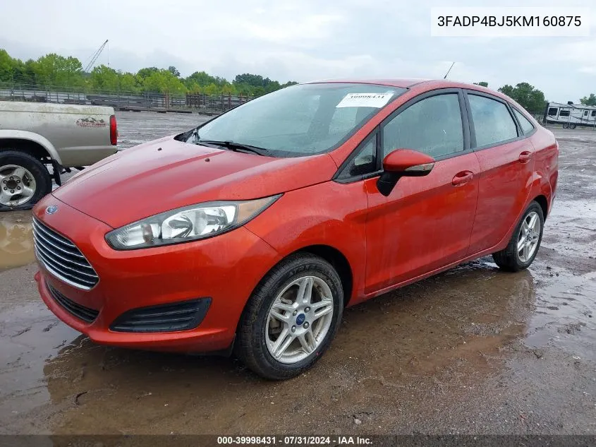 2019 Ford Fiesta Se VIN: 3FADP4BJ5KM160875 Lot: 39998431