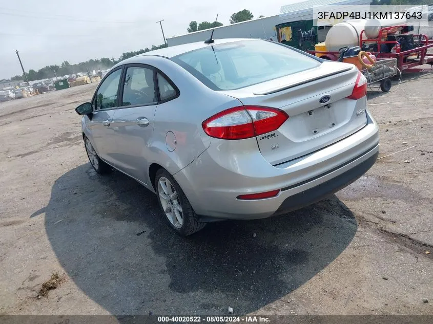 3FADP4BJ1KM137643 2019 Ford Fiesta Se