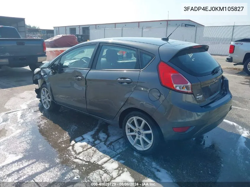 2019 Ford Fiesta Se VIN: 3FADP4EJ0KM105827 Lot: 40026729