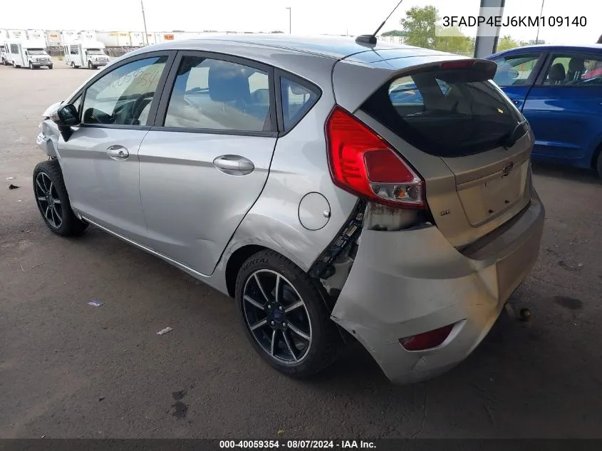 2019 Ford Fiesta Se VIN: 3FADP4EJ6KM109140 Lot: 40059354