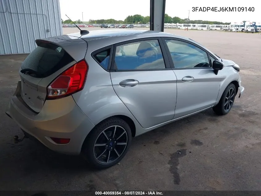 2019 Ford Fiesta Se VIN: 3FADP4EJ6KM109140 Lot: 40059354