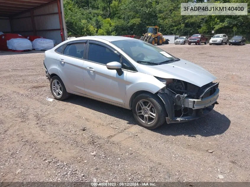 2019 Ford Fiesta Se VIN: 3FADP4BJ1KM140400 Lot: 40081023