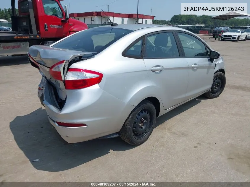 3FADP4AJ5KM126243 2019 Ford Fiesta S