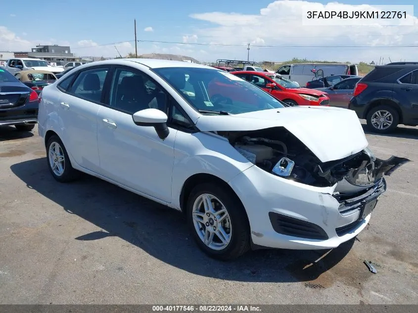 2019 Ford Fiesta Se VIN: 3FADP4BJ9KM122761 Lot: 40177546