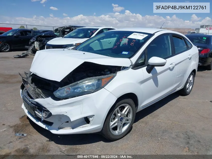 2019 Ford Fiesta Se VIN: 3FADP4BJ9KM122761 Lot: 40177546