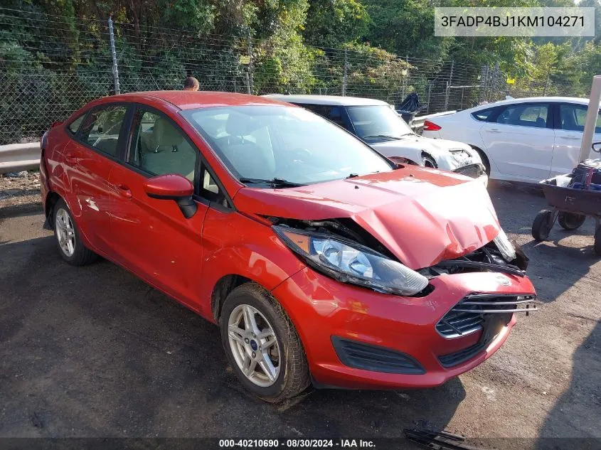 2019 Ford Fiesta Se VIN: 3FADP4BJ1KM104271 Lot: 40210690