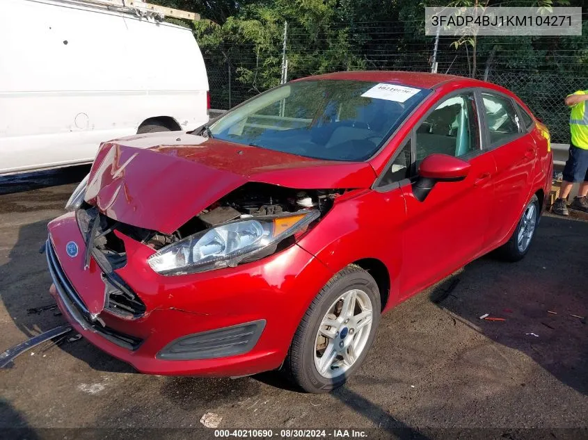 2019 Ford Fiesta Se VIN: 3FADP4BJ1KM104271 Lot: 40210690