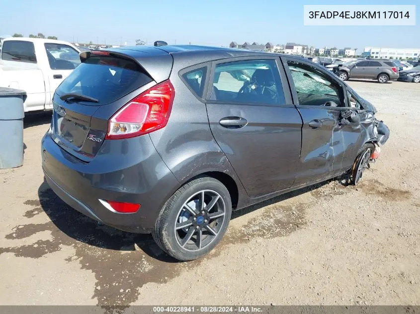 2019 Ford Fiesta Se VIN: 3FADP4EJ8KM117014 Lot: 40228941