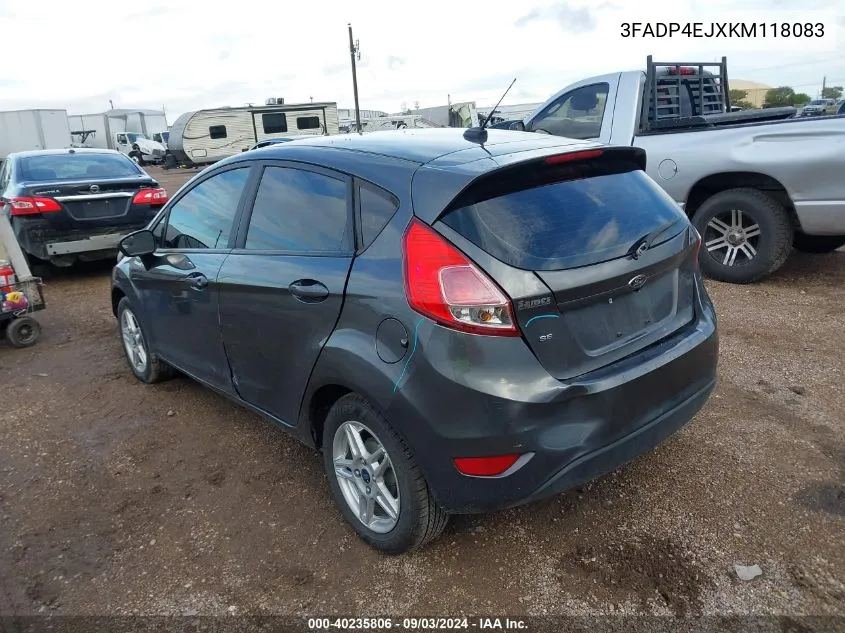 2019 Ford Fiesta Se VIN: 3FADP4EJXKM118083 Lot: 40235806