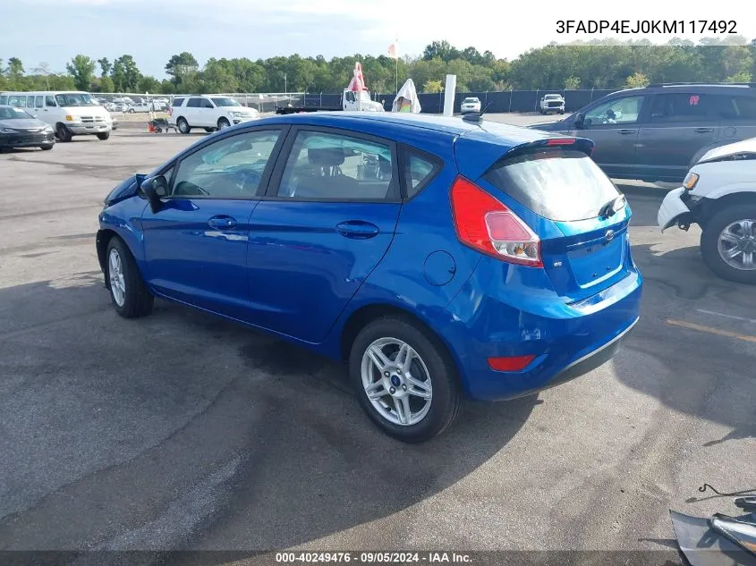 3FADP4EJ0KM117492 2019 Ford Fiesta Se