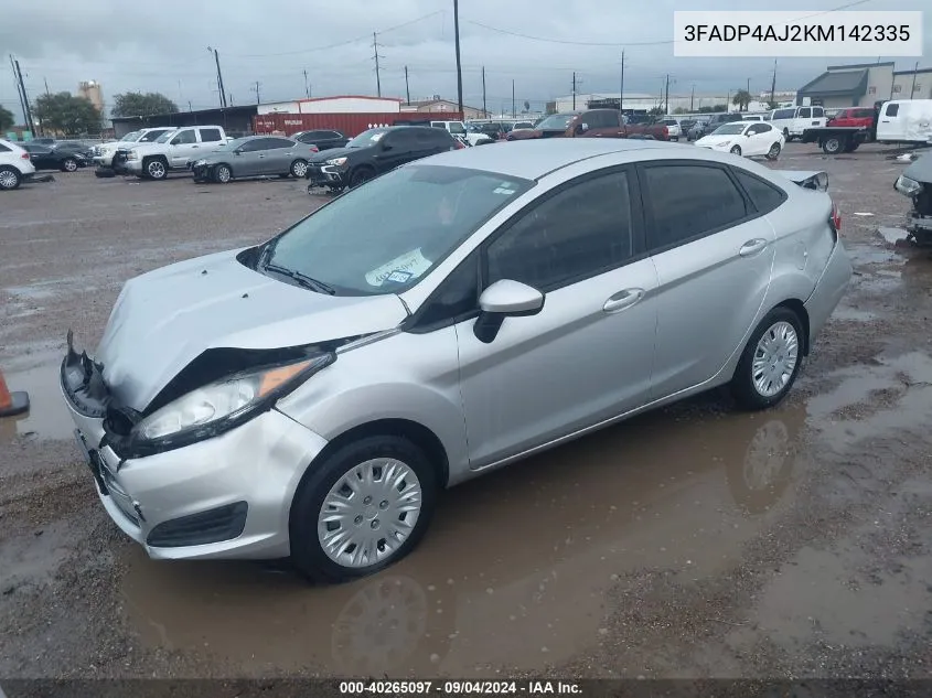 2019 Ford Fiesta S VIN: 3FADP4AJ2KM142335 Lot: 40265097