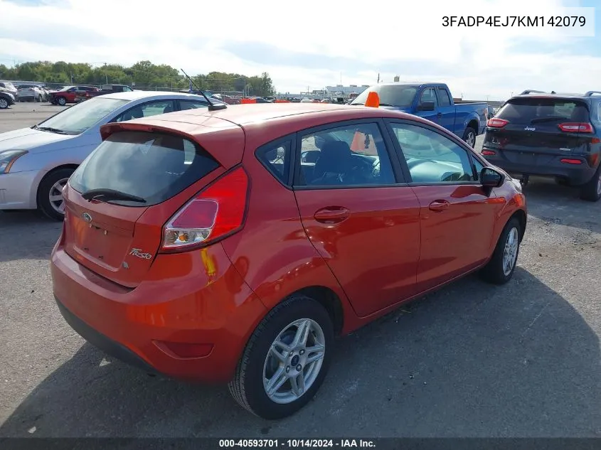 2019 Ford Fiesta Se VIN: 3FADP4EJ7KM142079 Lot: 40593701