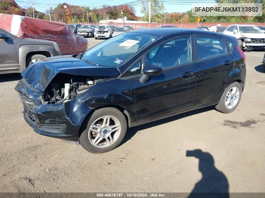 2019 Ford Fiesta Se VIN: 3FADP4EJ6KM113852 Lot: 40616197