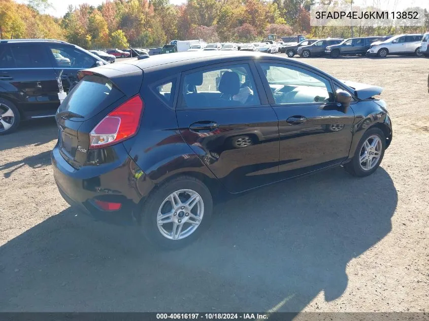 2019 Ford Fiesta Se VIN: 3FADP4EJ6KM113852 Lot: 40616197