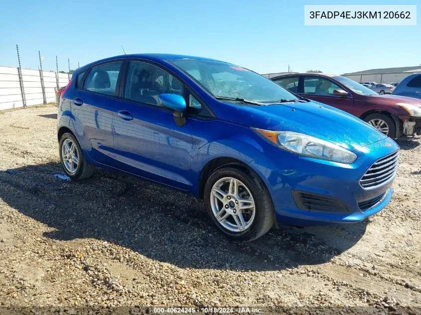 2019 Ford Fiesta Se VIN: 3FADP4EJ3KM120662 Lot: 40624245