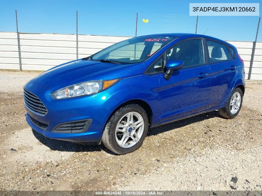 2019 Ford Fiesta Se VIN: 3FADP4EJ3KM120662 Lot: 40624245