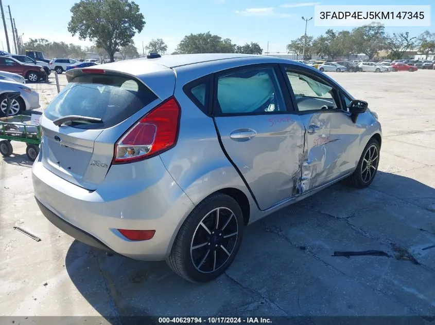 2019 Ford Fiesta Se VIN: 3FADP4EJ5KM147345 Lot: 40629794