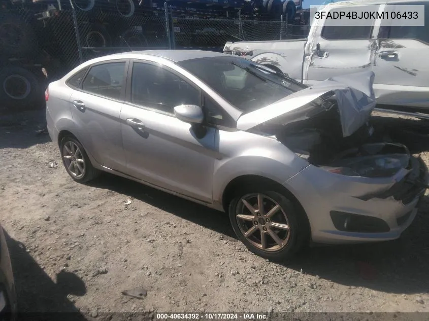 2019 Ford Fiesta Se VIN: 3FADP4BJ0KM106433 Lot: 40634392