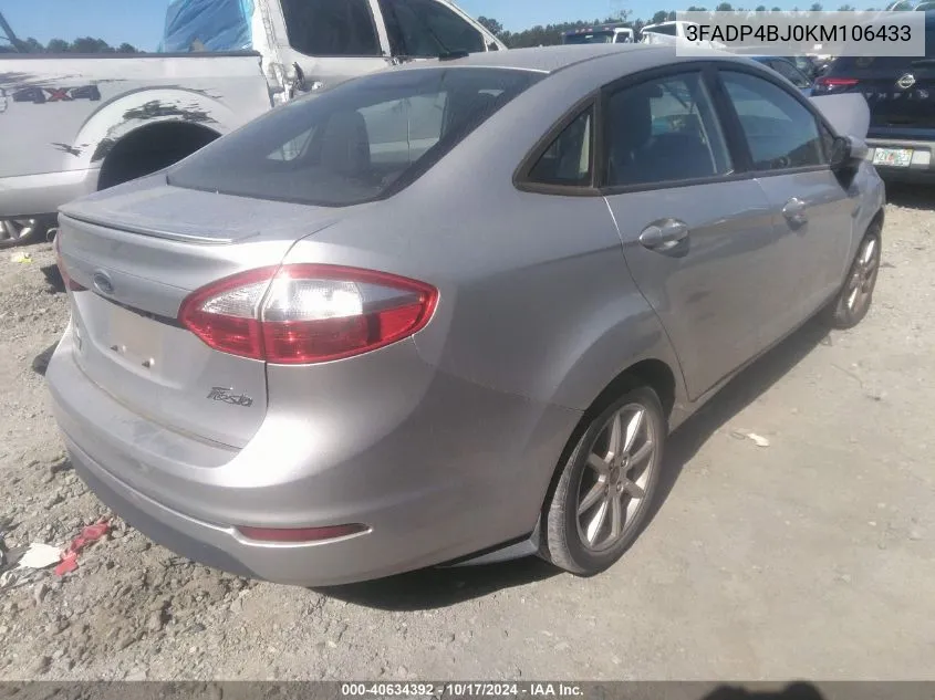 2019 Ford Fiesta Se VIN: 3FADP4BJ0KM106433 Lot: 40634392