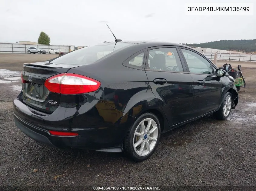 2019 Ford Fiesta Se VIN: 3FADP4BJ4KM136499 Lot: 40647109